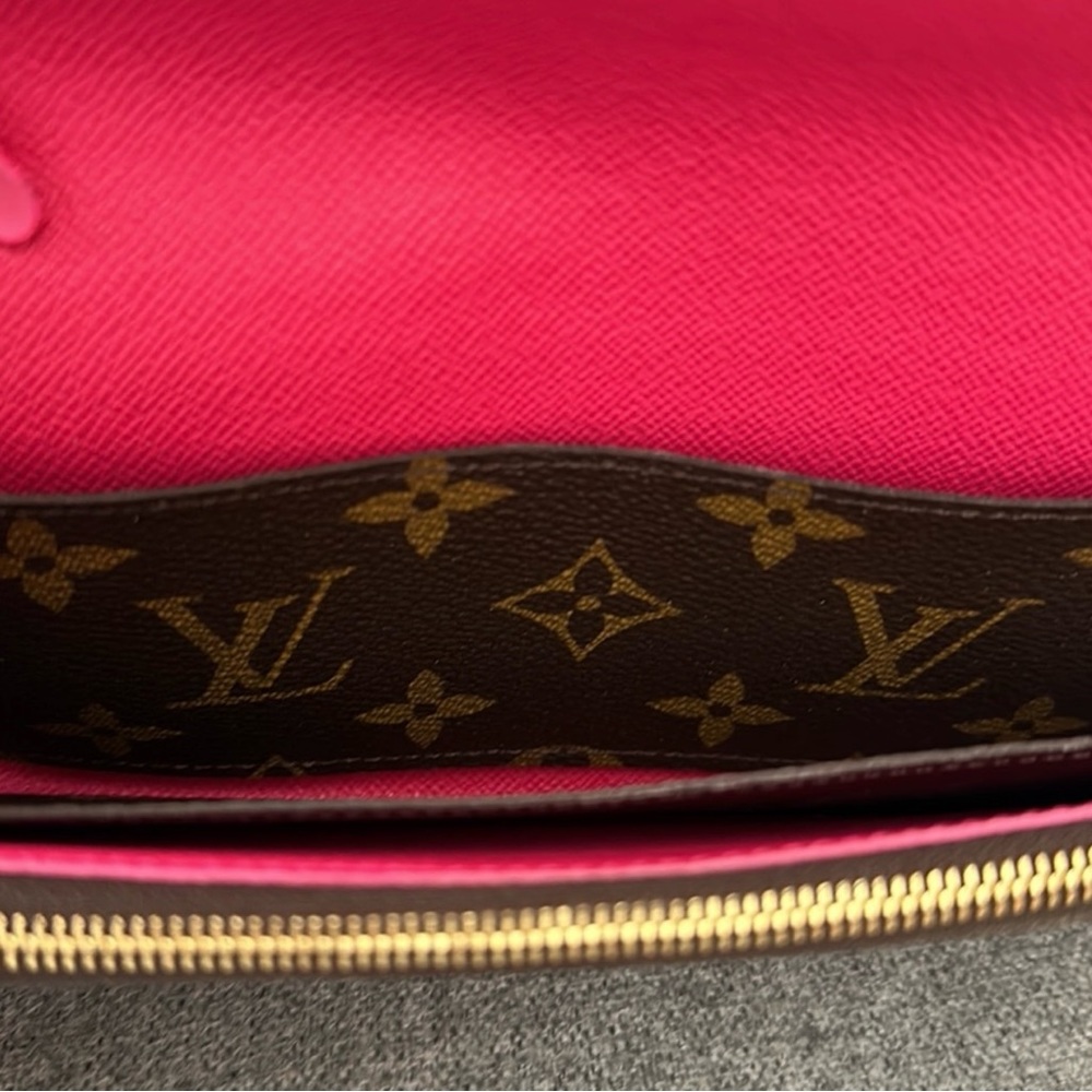 Louis Vuitton Long Wallet Portefeuille Emilie Brown Monogram with Pink Accents - Picture 9 of 13